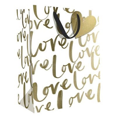 Hallmark Gift Bag Gold 'Love' Medium 24 x 20cm