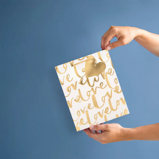 Hallmark Gift Bag Gold 'Love' Medium 24 x 20cm