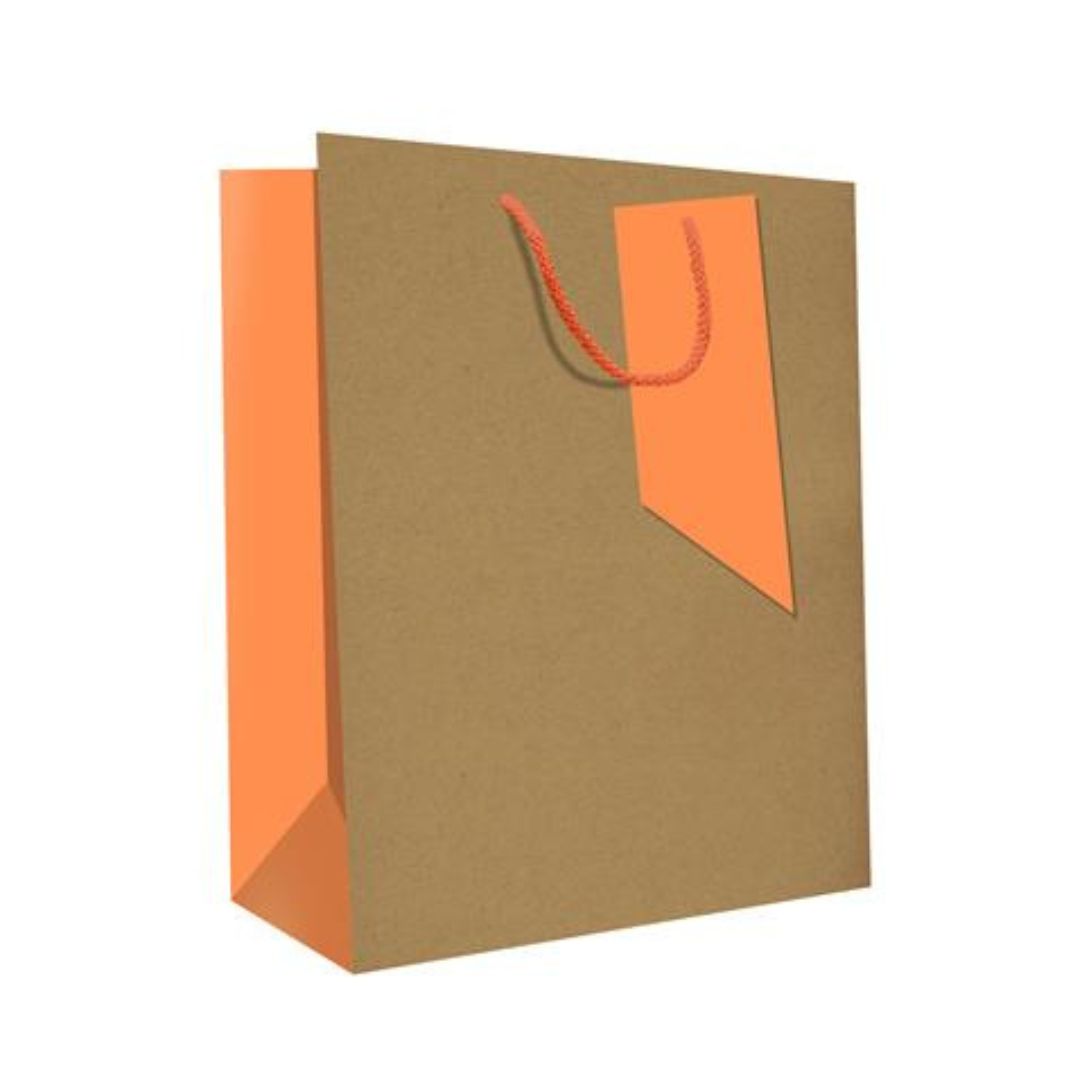 Hallmark Gift Bag Small Brown/Orange 25 x 20cm