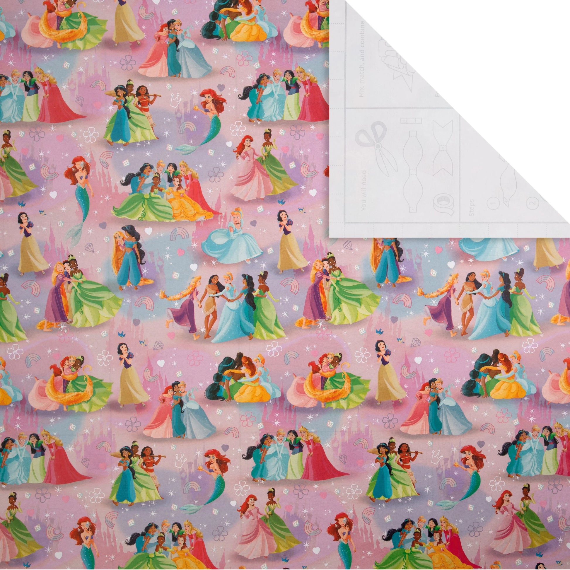 Hallmark Gift Wrapping Paper Roll 2m Pink Disney Princesses