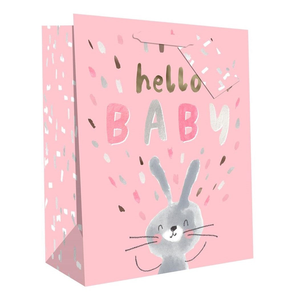Hallmark Gift Bag Small 24.5 x 19.5cm - Hello Baby Pink