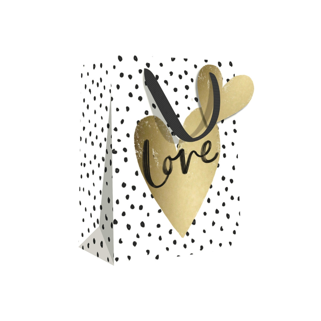 Hallmark Gift Bag Small 23 x 18cm - Love Gold Heart