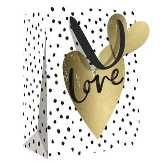 Hallmark Gift Bag Gold Heart Small 16.5 x 14cm