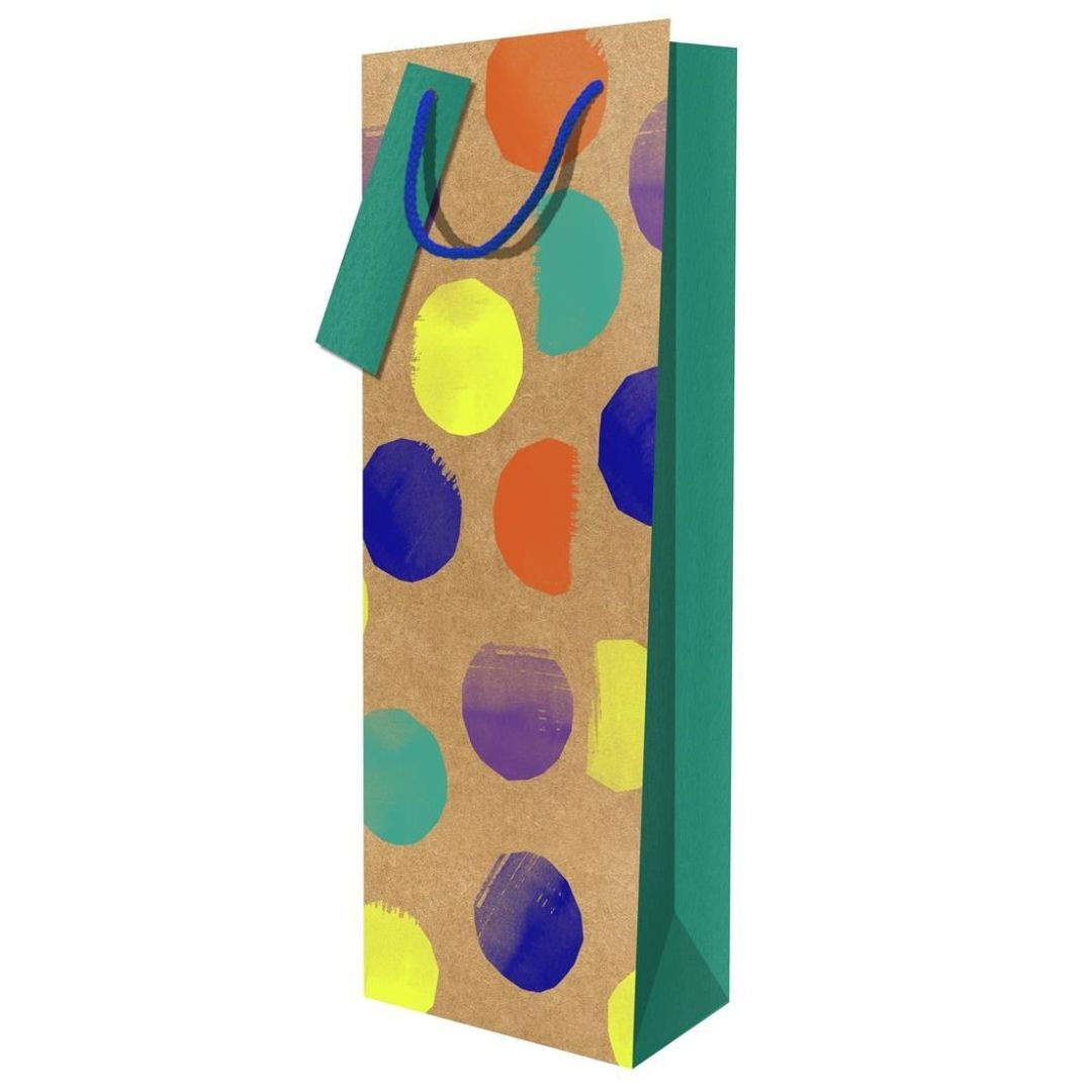 Hallmark Gift Bottle Bag 33 x 13.5cm - Colourful Spots