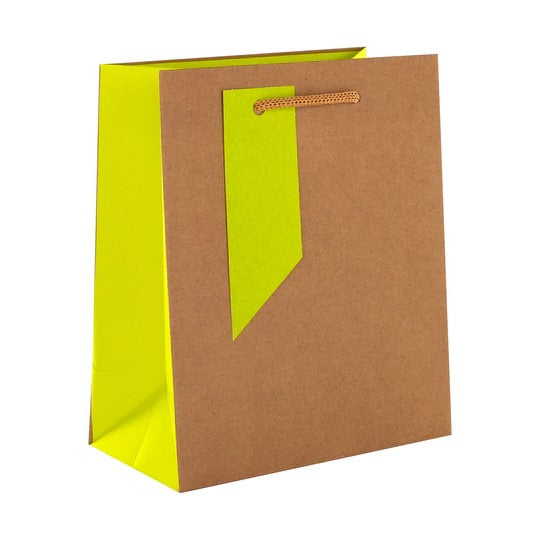 Hallmark Gift Bag Yellow/Brown Small 16.5 x 14cm