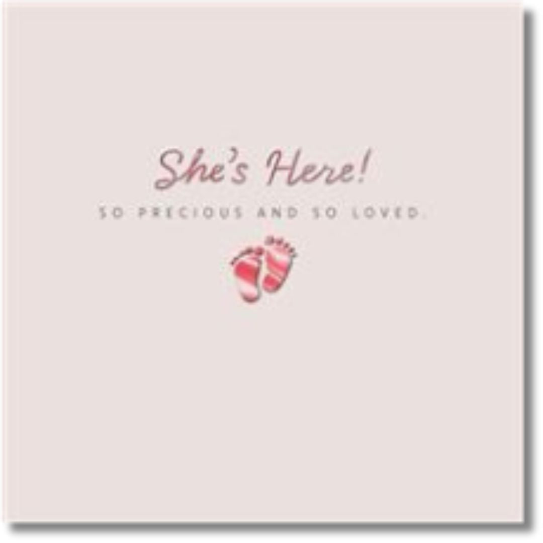 Hallmark She's Here! So Precious And So Loved - Greeting Card