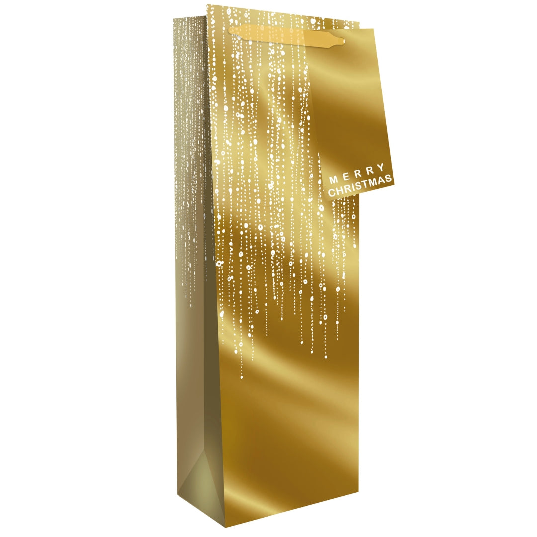 Hallmark Christmas Bottle Bag 35 x 13cm - Gold