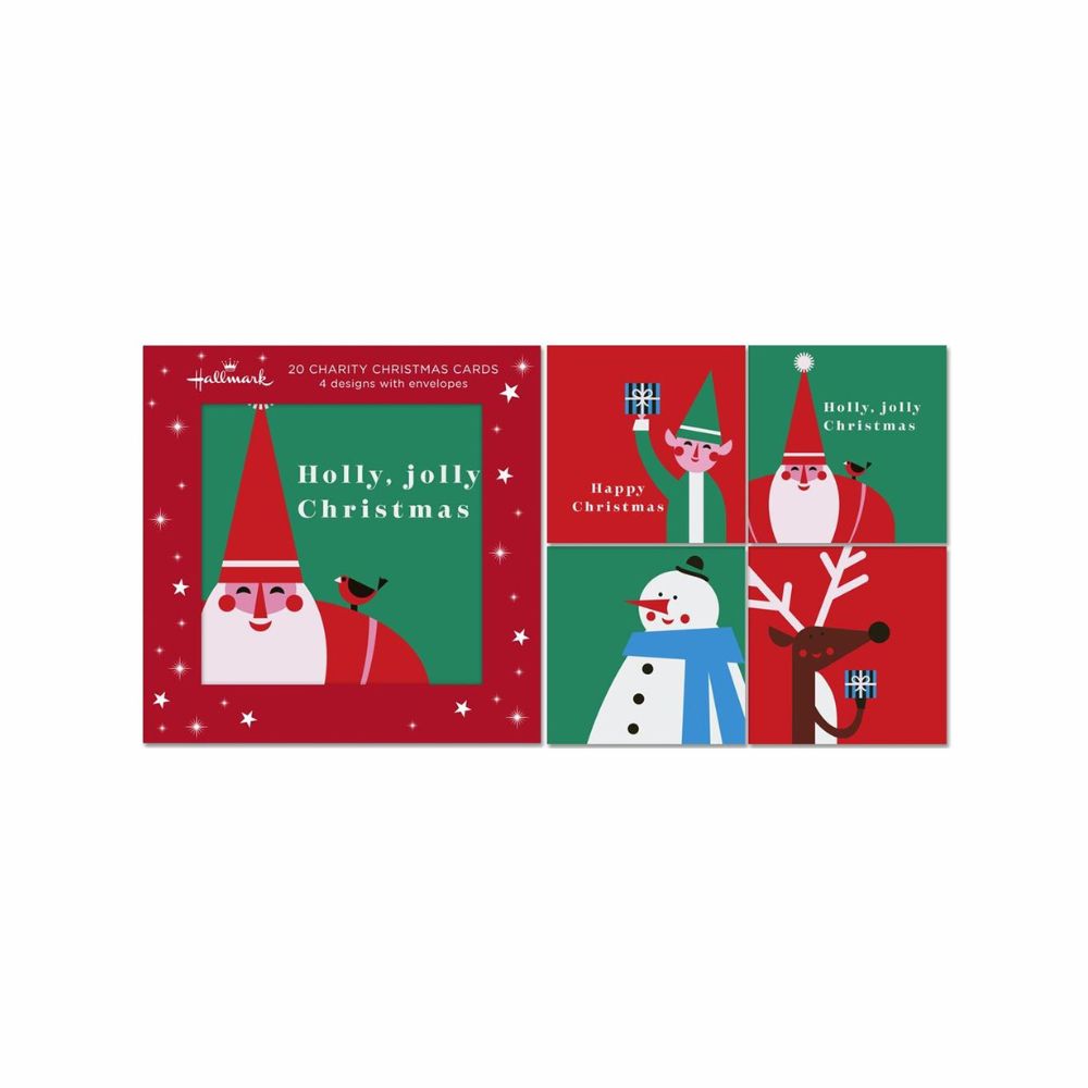 Hallmark A Box Of 20 Charity Christmas Cards - Snowman/Dear/Santa/Elf