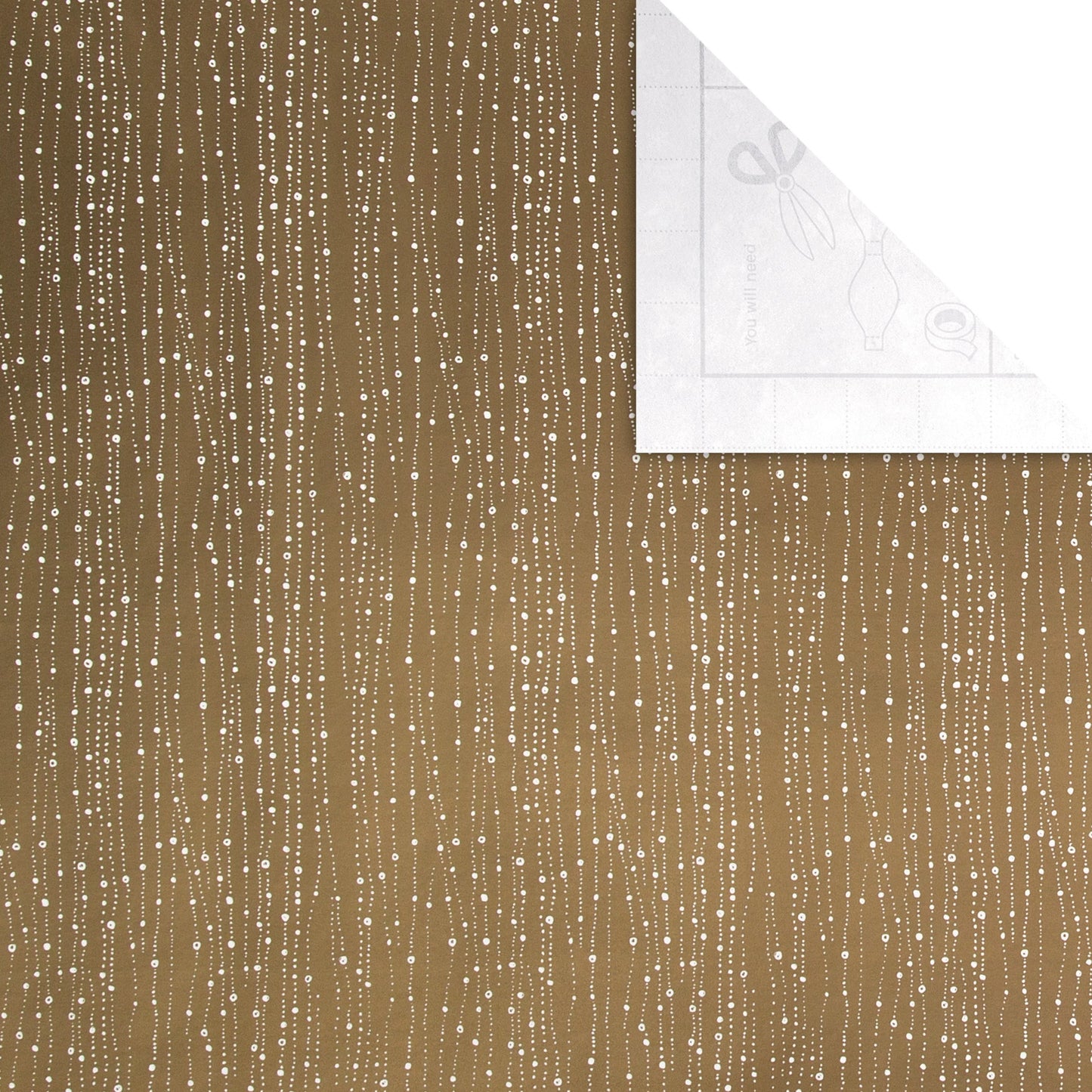 Hallmark Christmas Wrapping Paper Roll 3m - Metallic Gold/Silver/Copper x 1pc Assortment