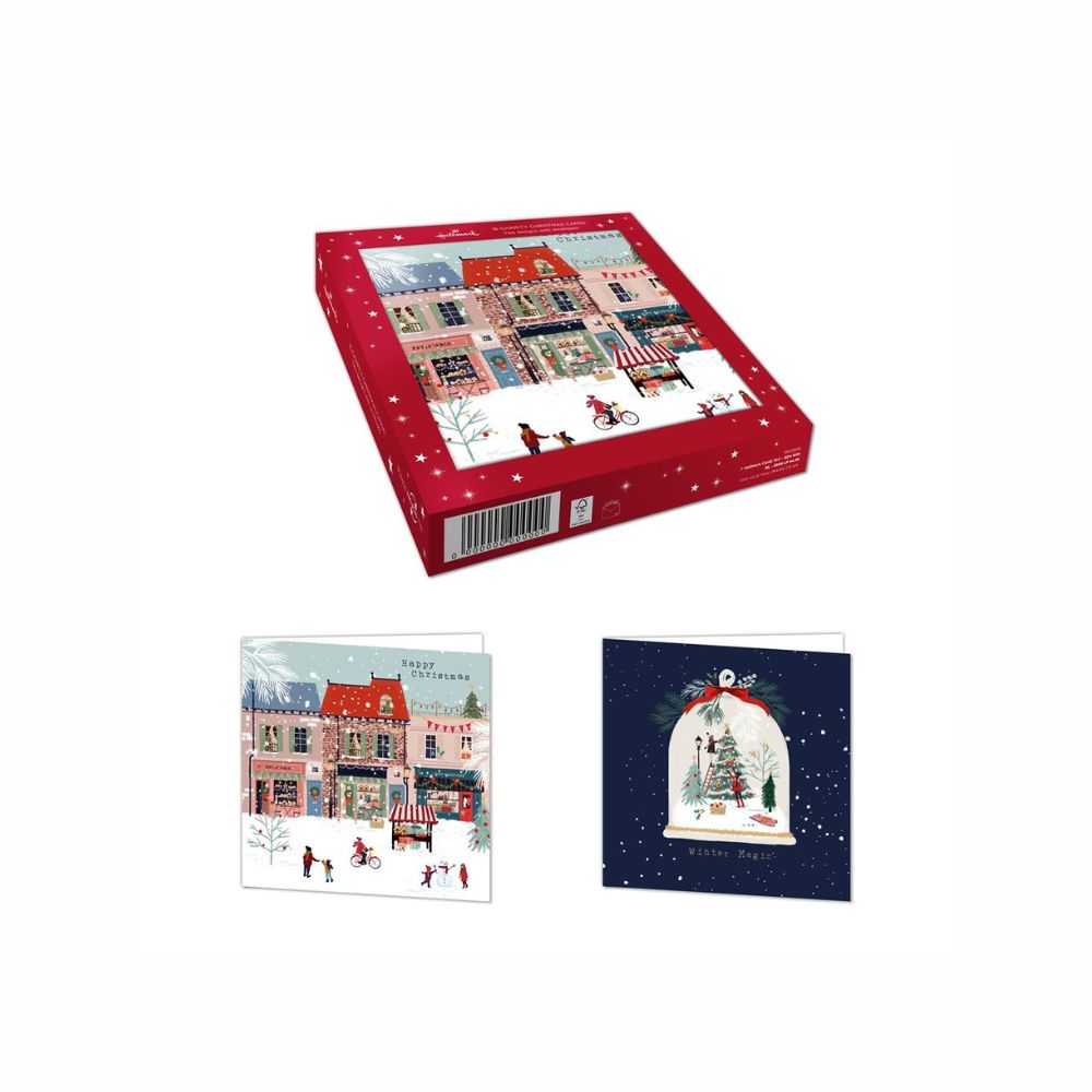 Hallmark A Box Of 16 Charity Christmas Cards - Happy Christmas / Winter Magic