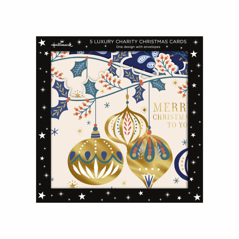 Hallmark A Box Of 5 Luxury Charity Christmas Cards - Merry Christmas To You