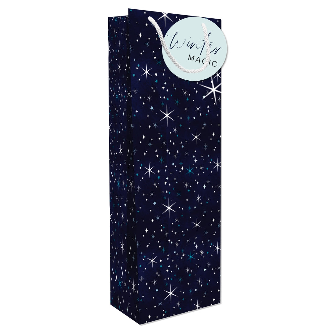 Hallmark Christmas Bottle Bag 32.5 x 13cm - Stars