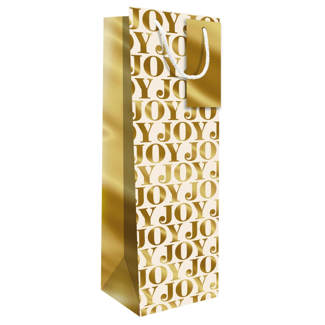 Hallmark Christmas Bottle Bag 35 x 13cm - Golden Joy