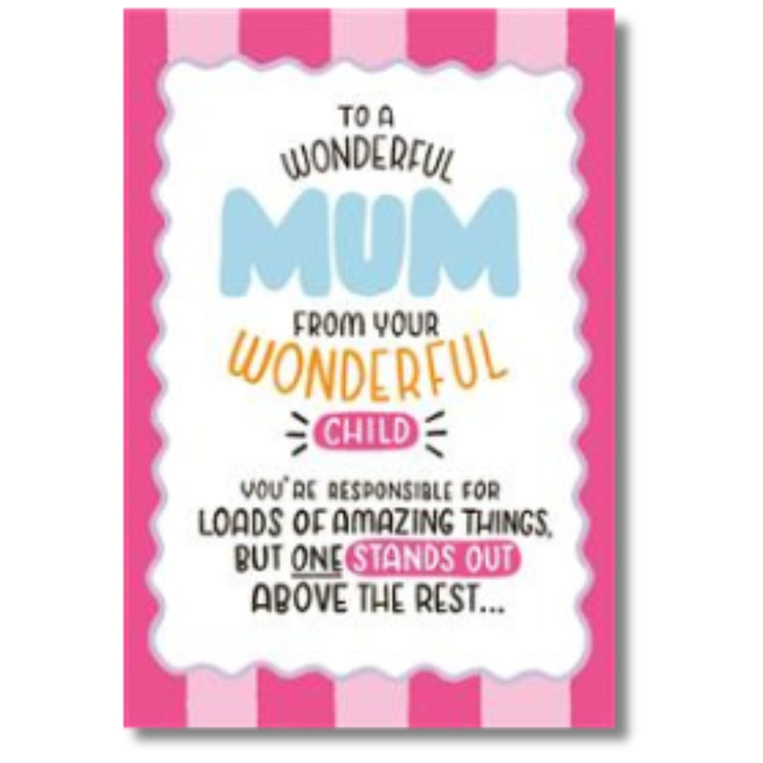 Hallmark To A Wonderful Mum From Your Wonderful Child Birthday - Greeting Card