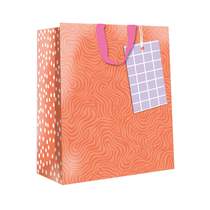 Hallmark Gift Bag Small 16.5 x 14cm - Orange Swirl