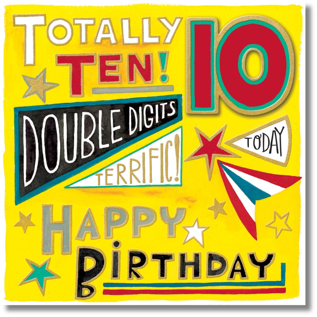 R.E. Totally 10 Birthday - Greeting Card