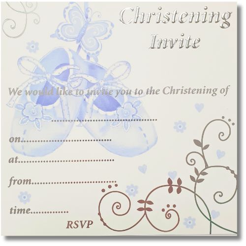 Jean Barrington Christening Party Invitations And Envelopes A Pack Of 10pcs