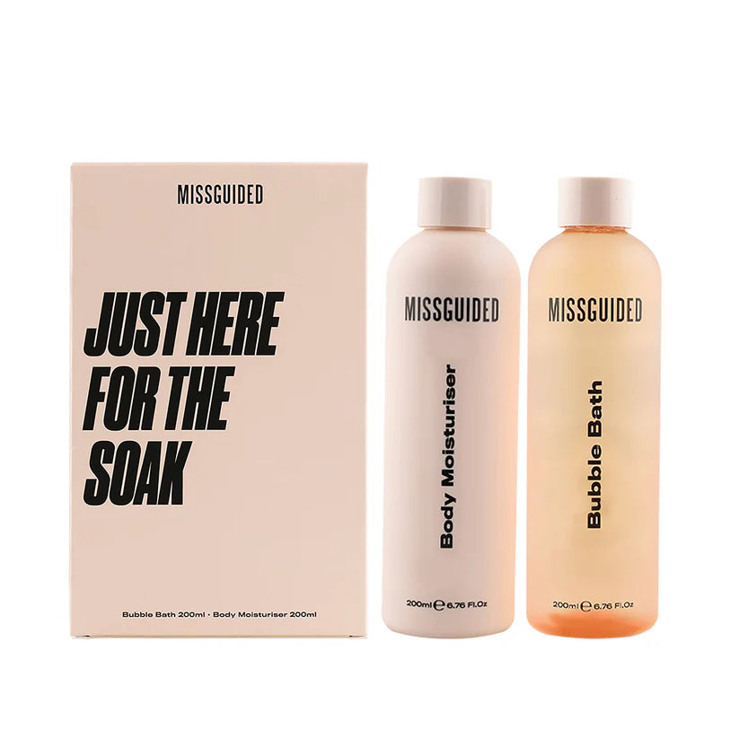 Missguided - Just Here For The Soak - Bubble Bath 200ml & Body Moisturiser 200ml