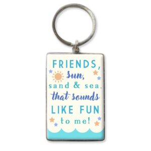 Metal Keyring - Friends, Sun, Sand & Sea