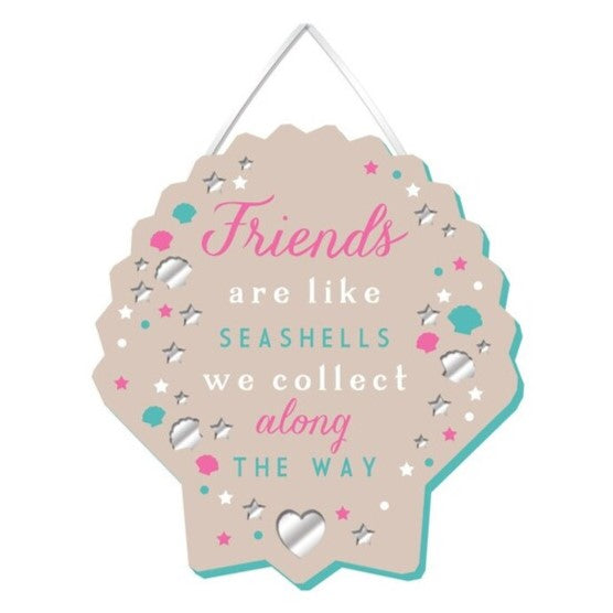 More Than Words Mirror Plaque 13 x 12cm - Friends Are Like Seashells