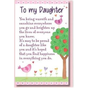 Heartwarmers 'To My Daughter' Keepsake Card & Envelope