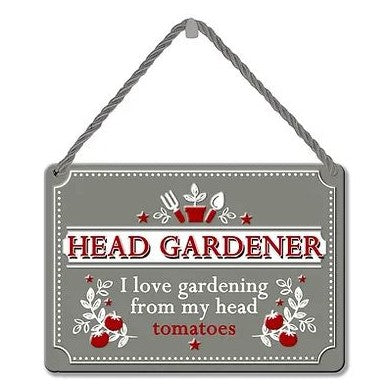 Hang-Ups! Head Gardener - Metal Plaque