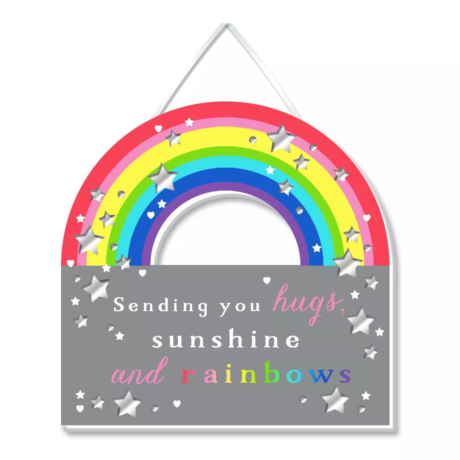 More Than Words Mirror Plaque 10.5 x 11cm - Sending You Hugs, Sunshine And Rainbows