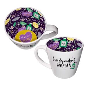 Inside Out Ceramic Mug with Gift Box - Gin Dependant Woman