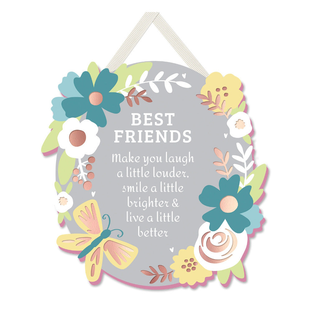 More Than Words Mirror Plaque 13 x 12cm - Best Friends Make You Laugh