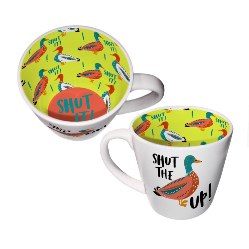 Inside Out Ceramic Mug With Gift Box - Shut The Duck Up