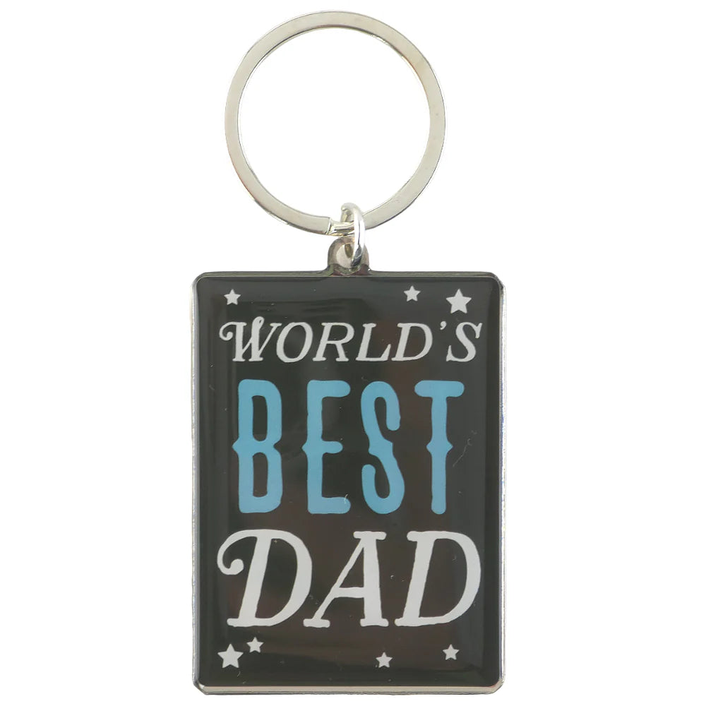 Metal Keyring 6 x 4.5cm - World's Best Dad