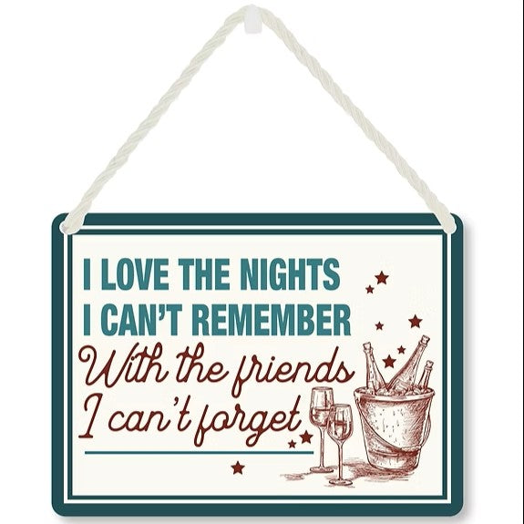 Hang-Ups! Hanging Tin Plaques 11.5 x 16.5cm - I Love The Nights