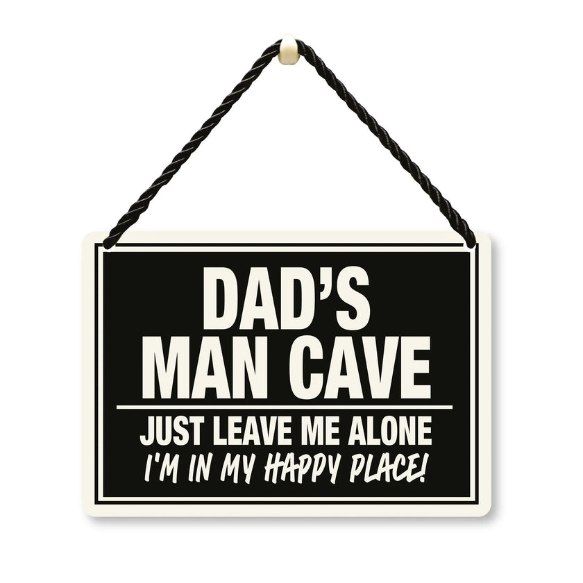Hang-Ups! Hanging Tin Plaques 11.5 x 16.5cm - Dad's Man Cave