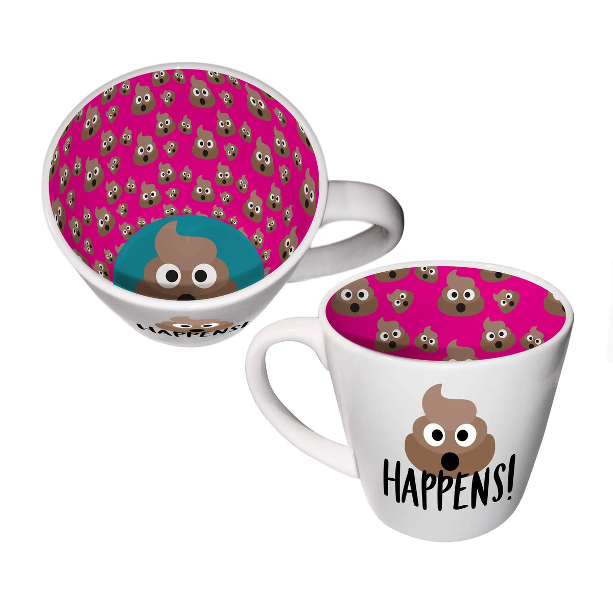 Inside Out Ceramic Mug With Gift Box - Poo Happens