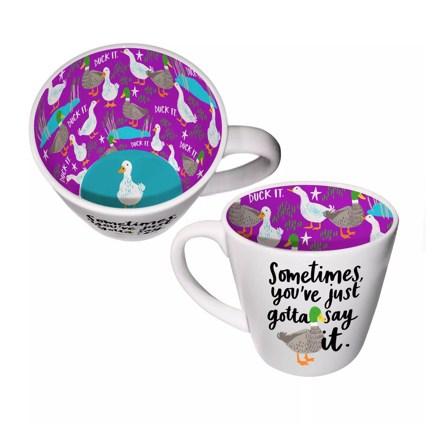 Inside Out Ceramic Mug With Gift Box - Sometimes You Just Gotta Say