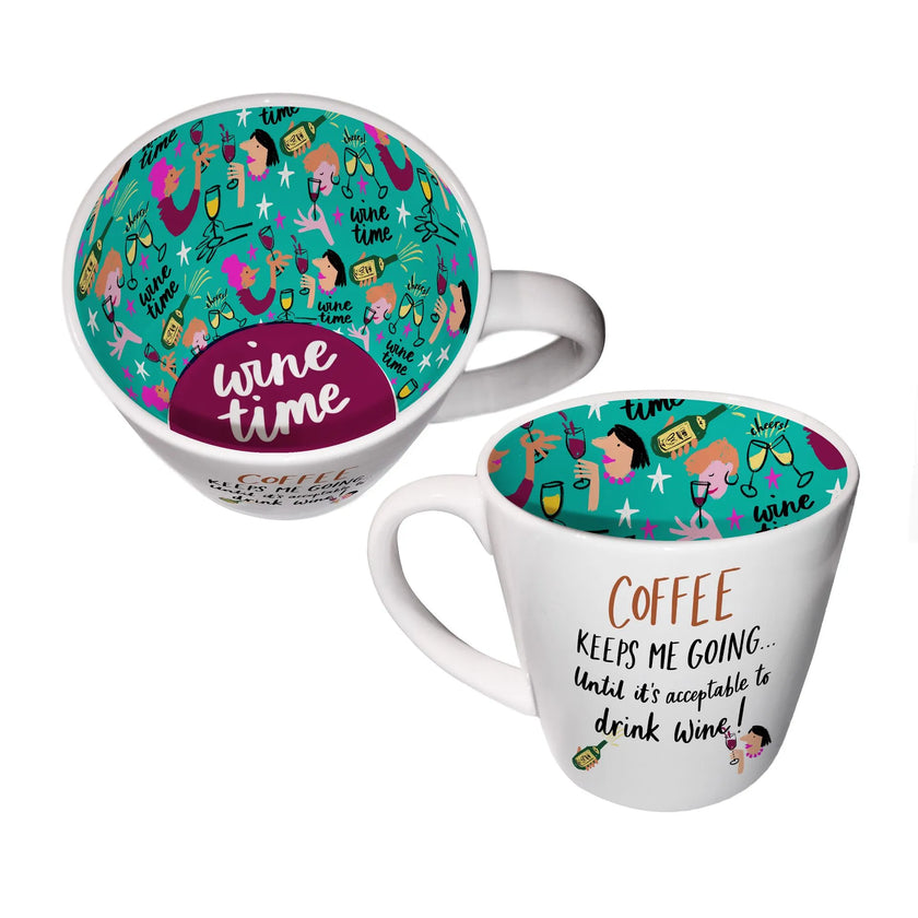 Inside Out Ceramic Mug With Gift Box - Coffee Keeps Me Going