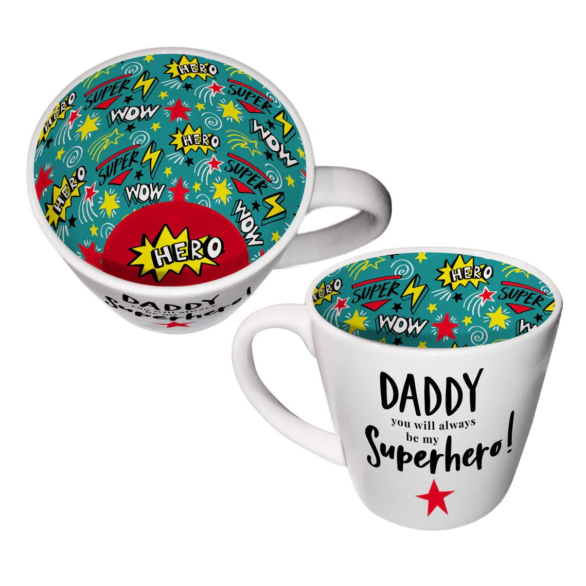Inside Out Ceramic Mug With Gift Box - Daddy Superhero!