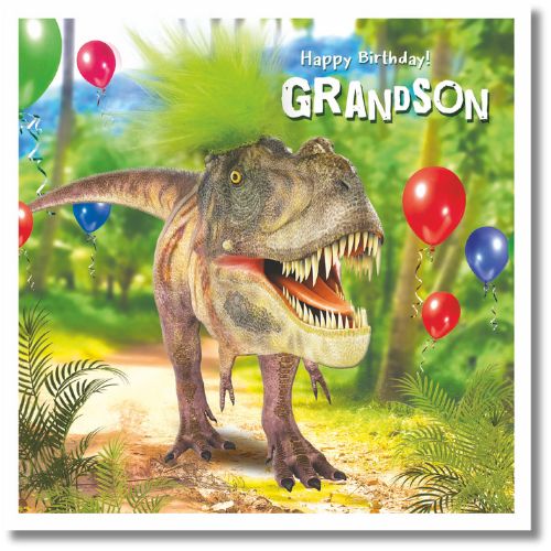 Tracks Happy Birthday! Grandson - Greeting Card