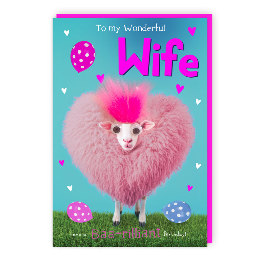 Tracks To My Wonderful Wife Have A Baa-Rilliant Birthday! - Greeting Card