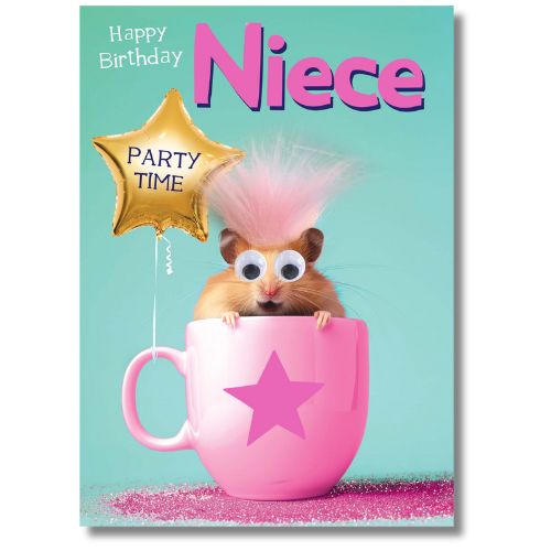 Tracks Happy Birthday Niece Party Time - Greeting Card