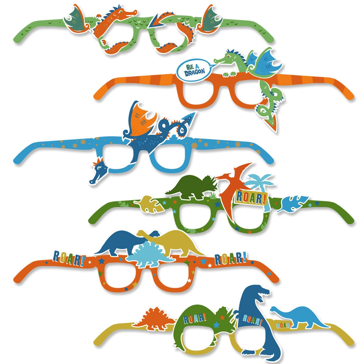 Dino & Dragon Fun Glasses x6pcs