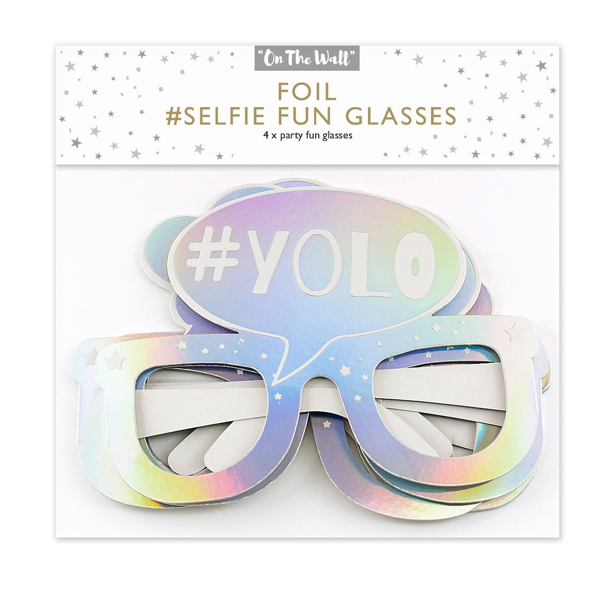 Foil Selfie Fun Glasses x4pcs