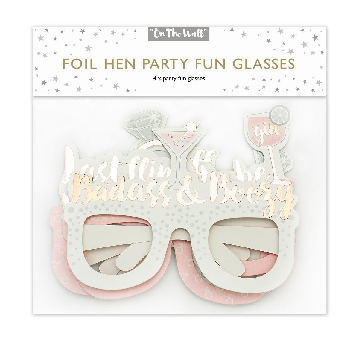 Foil Hen Party Fun Glasses x4pcs