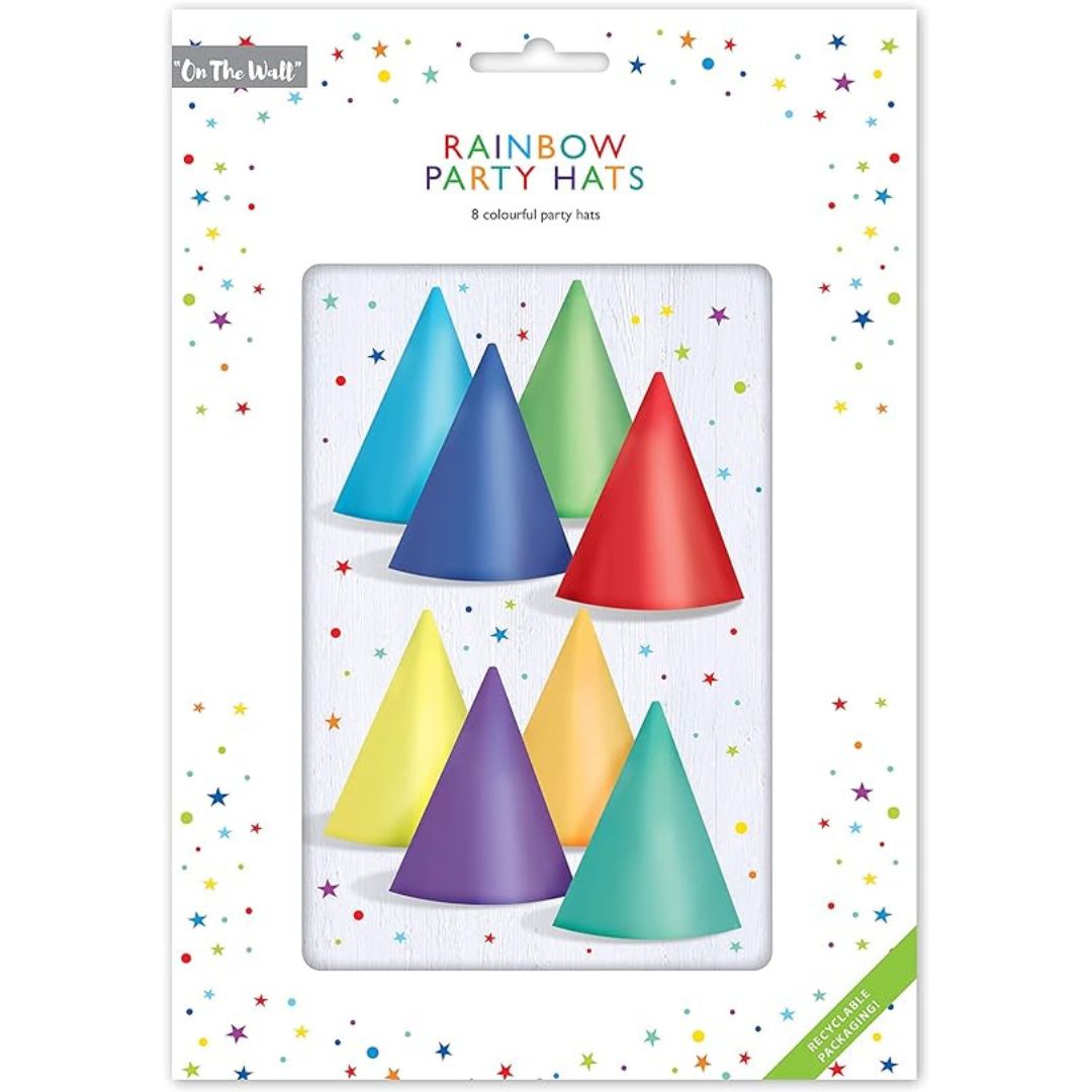 Rainbow Party Hats x8pcs