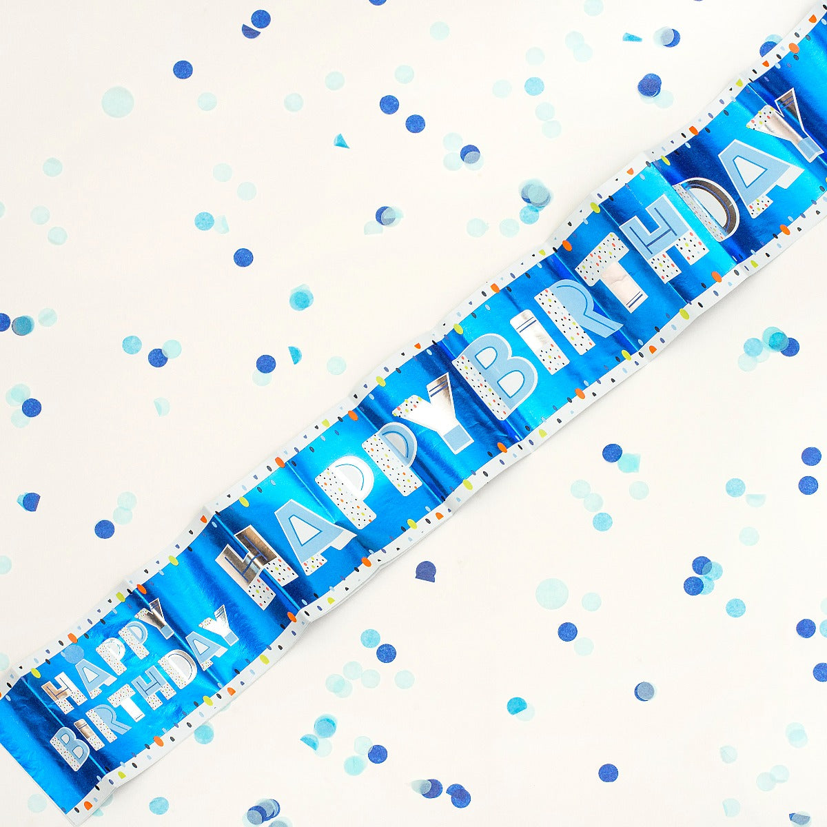 Happy Birthday Paper Banner 2.6m Blue