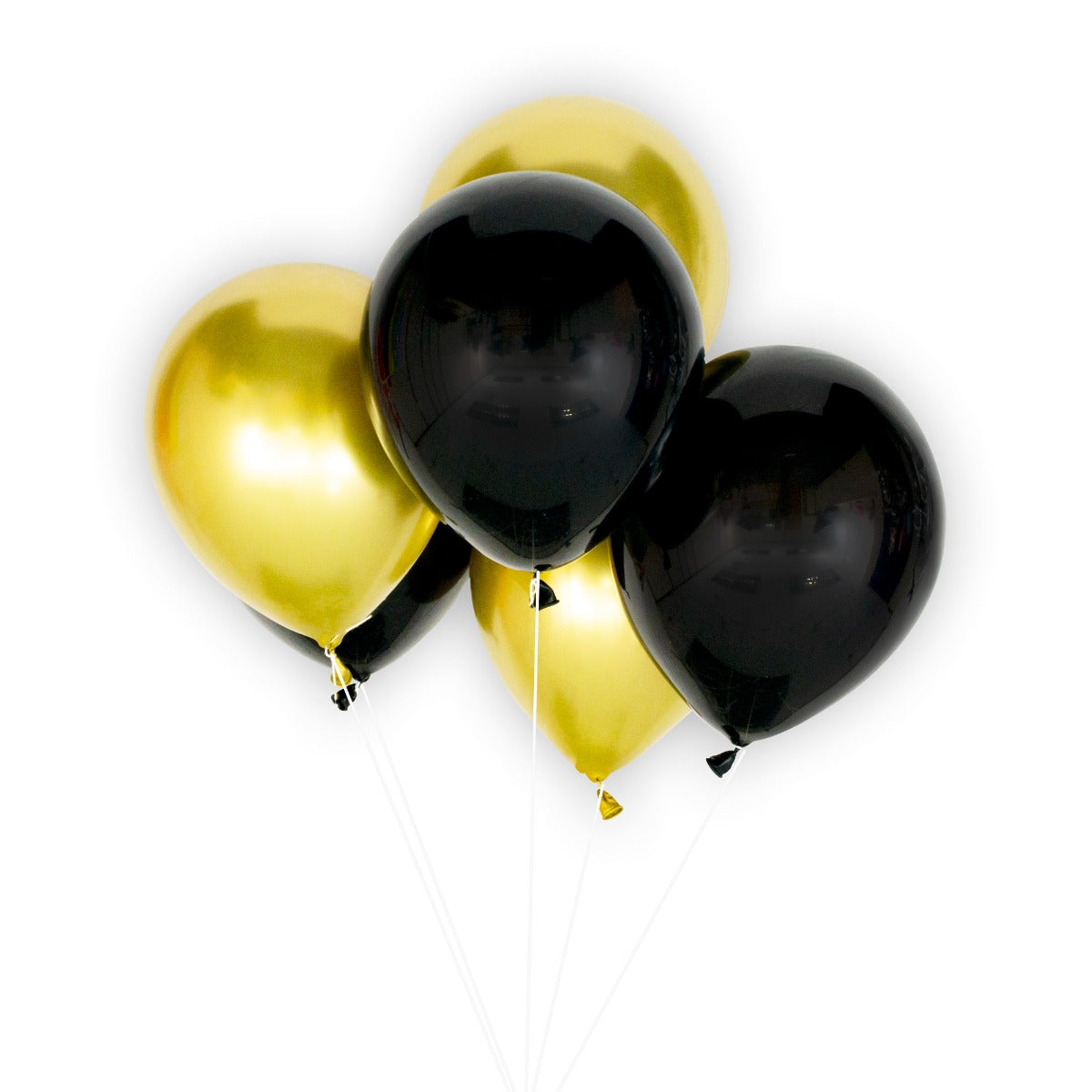 Pukka Party - Helium Latex Balloons 30.5cm A Pack Of 6pcs - Gold & Black