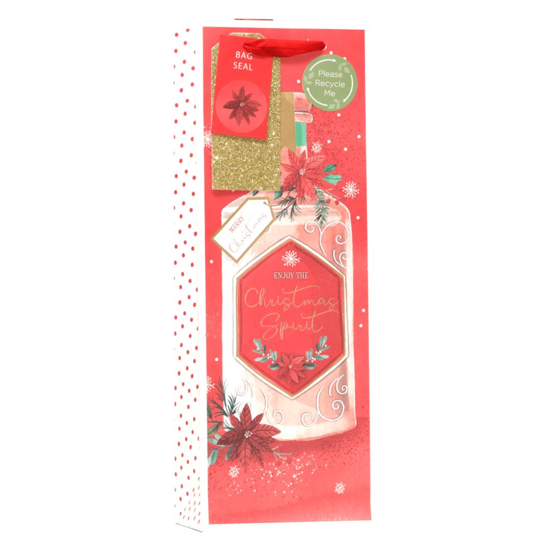 Christmas Gift Bottle Bag 36 x 12cm Festive Tipple