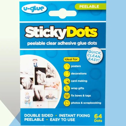 Sticky Dots Peelable Clear Adhesive Glue Dots A Pack Of 64pcs