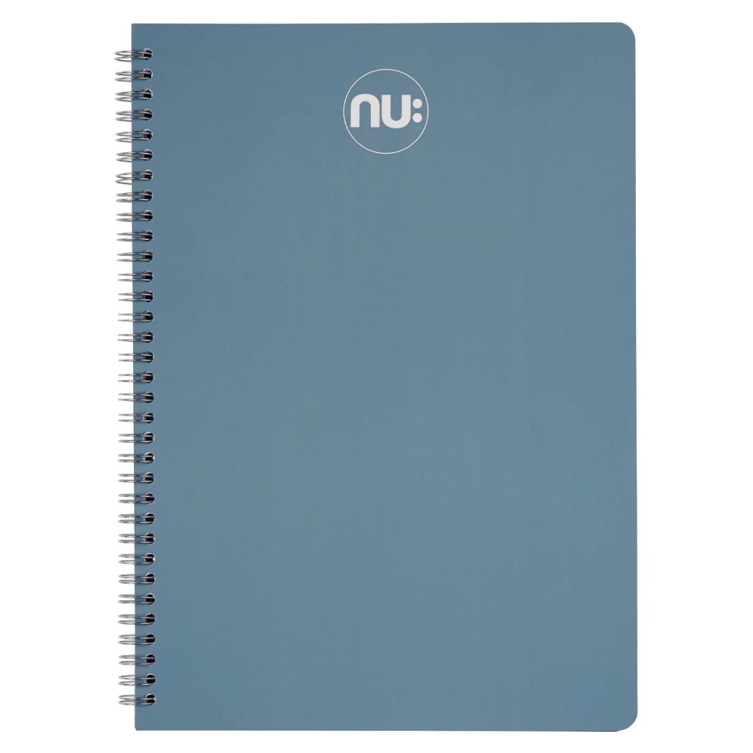 A4 Nu: Spiral Craze Autumnal Notebook - Various Colours - Navy Blue