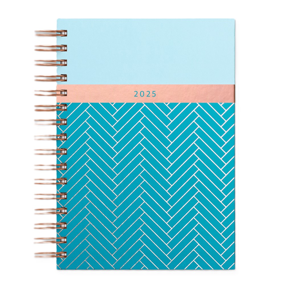 A5 2025 Matilda Myres Day A Page Diary - Blue/Teal